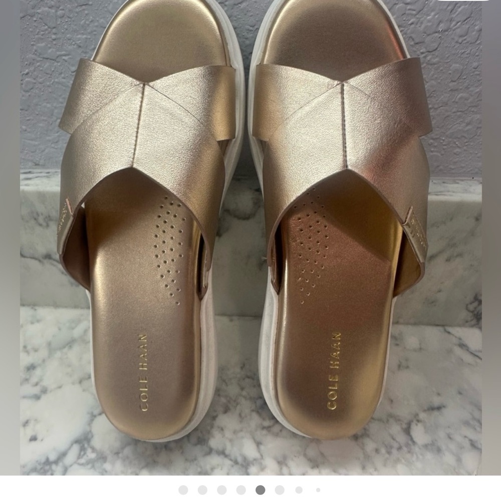 Cole Haan Women's Gold Slide Sandals